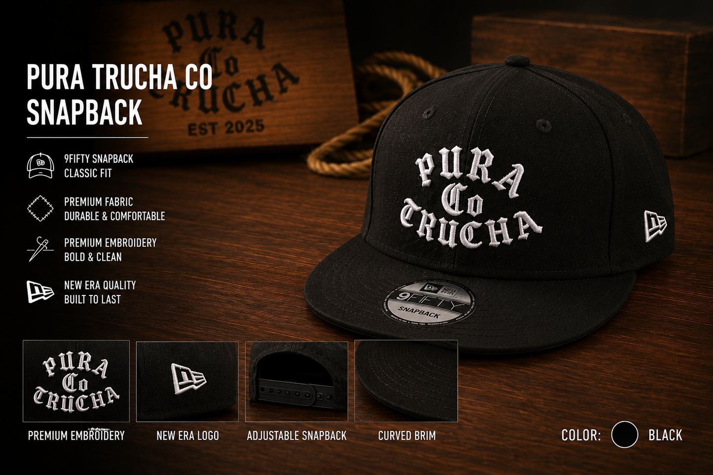 Pura Trucha Co Classic New Era Snapback